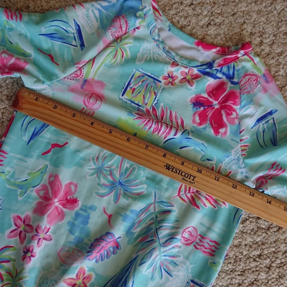 The Children's Place tropical print Long Sleeve Rash Guard TOP only sz 7/8